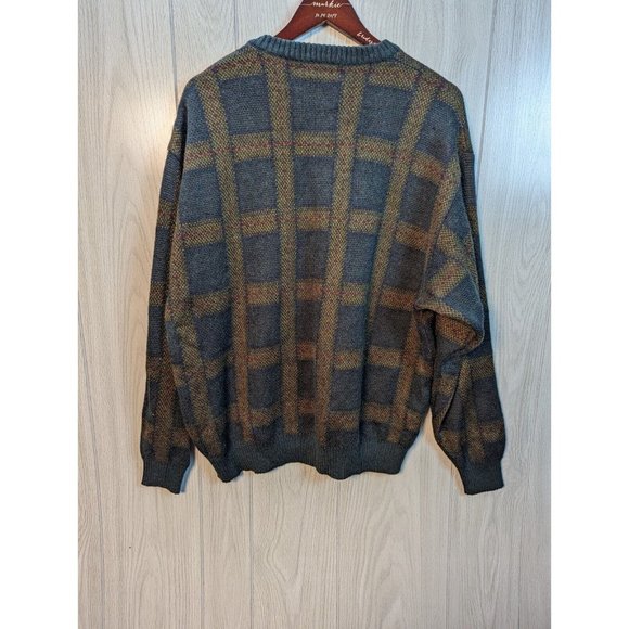 AUTHENTIC BURBERRY LONDON PULLOVER Green Plaid SWEATER SZ 8 Crew Neck Long Sleev - Picture 2 of 7